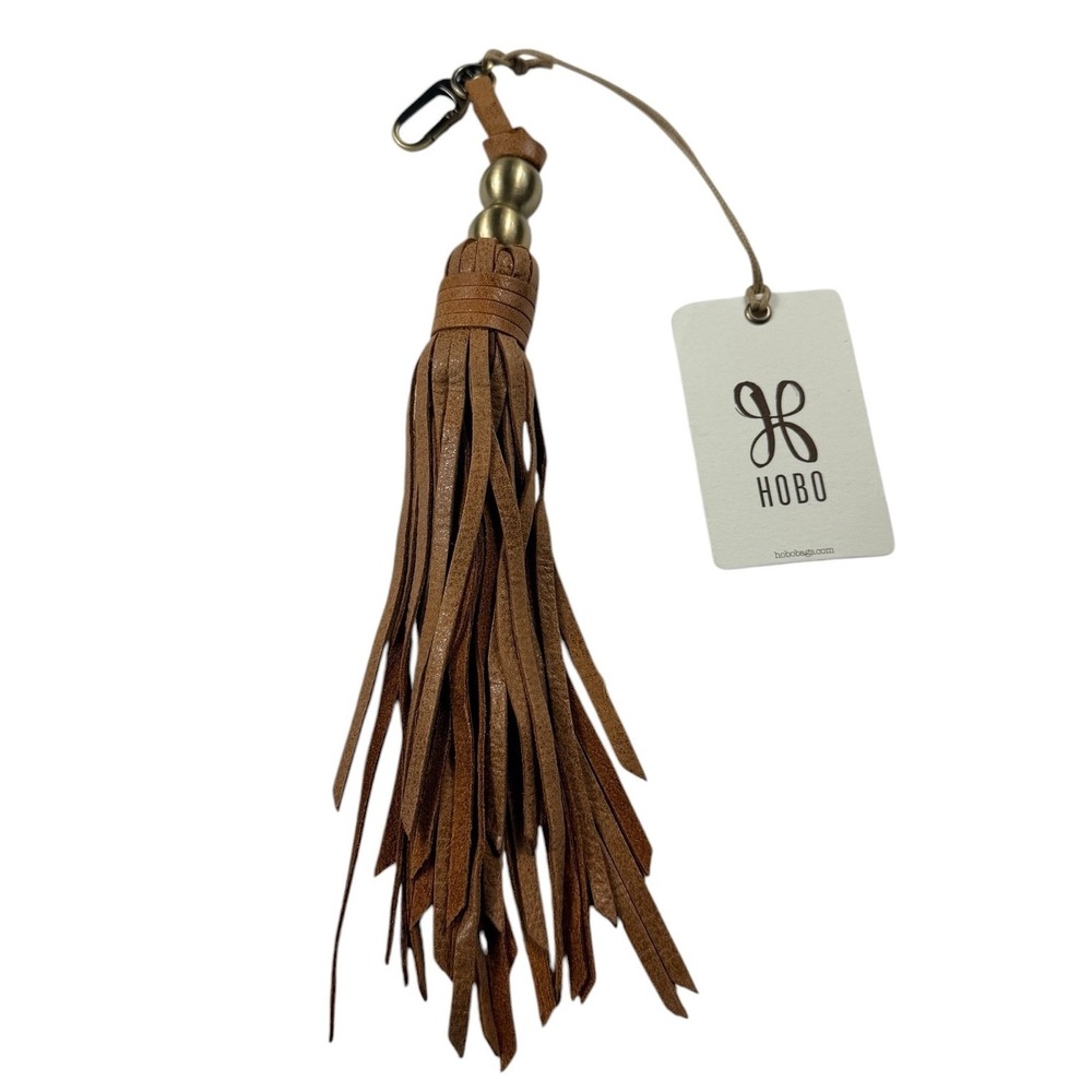 HOBO Tamborine Tassel Leather Bag Charm Whiskey Brown NV-20077WHKY NEW
